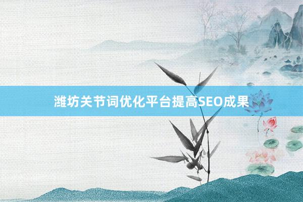 潍坊关节词优化平台提高SEO成果